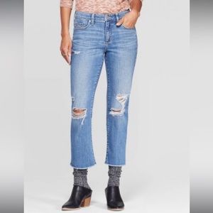 Universal Thread High-Rise Distressed Straight Cropped Jeans